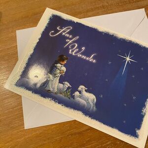 Star of Wonder Child and Sheep Warmth &‎ love Christmas Blessings Greeting Card